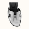 Hermes ORAN Sandals Silver Black 137863748 [P]