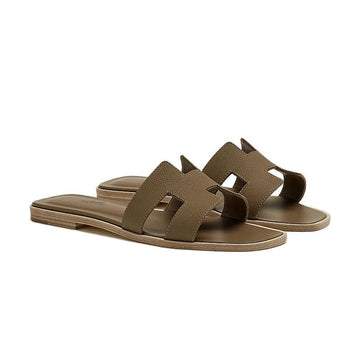 Hermes Oran Sandals Women Slippers Etoupe H202272Z X3380 137864054