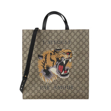 Gucci 450950 GG Supreme Tiger Print Tote Shoulder Bag 35106Y-1 137962771
