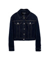 CHANEL 25C Washed Denim Bomber Jacket 36 Dark Blue 5ET0008 123093969 [P]