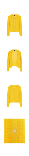 CHANEL 25C Baumwoll-Cardigan 38 Gelb 5ET0733 133637352 [P]