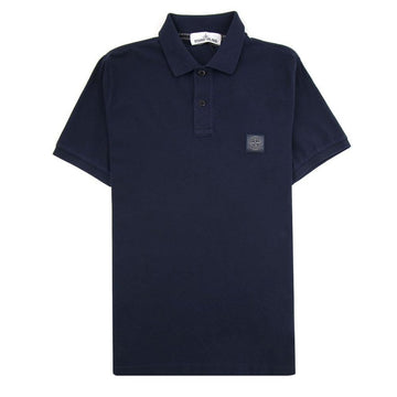 Stone Island Logo Patch Polo Short Sleeve T-Shirt Navy 22002SC S0067 V0020 138162041