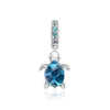 PANDORA Blaue Murano-Glas-Pendant in Schildkrötenform, Silber Charm 798939C01 144702390 [P]