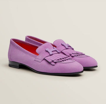 Hermes Suede Royal Loafers Purple 138169107
