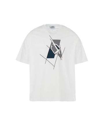HERMES Hèrmes Ertiè en Fragment Herren T-Shirt L Blanc 4HA0693 130319437
