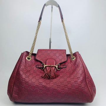 Gucci Leather Tassel Burgundy Gold Shoulder Bag 336757 138218591