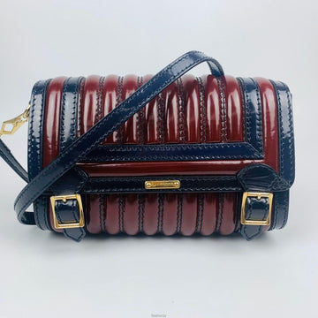 BURBERRY Burgundy Crossbody Bag aus Kalbsleder 100% 12345 138222804