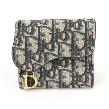 Dior Christian S5652CTZQ Blue Oblique Jacquard Saddle Wallet 138226795