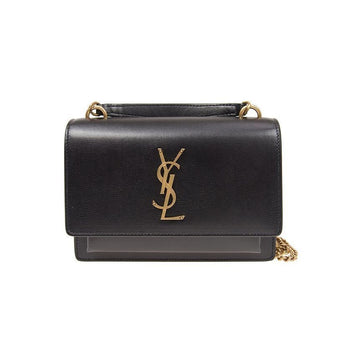 SAINT LAURENT Goldene Sonnenuntergang Ketten-Schultertasche Schwarz 533026 D422W 1000 46529627