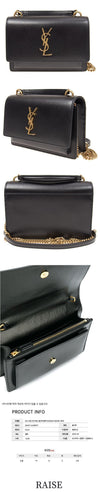 SAINT LAURENT Goldene Sonnenuntergang Ketten-Schultertasche Schwarz 533026 D422W 1000 46529627 [P]