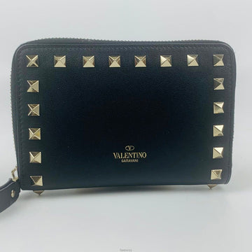 VALENTINO Rockstud Schwarze Geldbörse 14.5*10.5 138274452