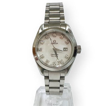 OMEGA オメガ シーマスター アクアテラ ダイヤ パールダイヤル スチール レディースウォッチ 29mm 138299670