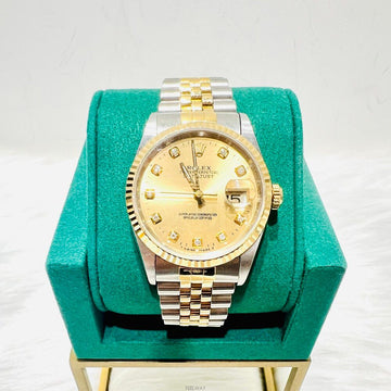 ROLEX 10P Kombi Diamant Uhr (16233) 138299685