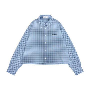 MIU MIU エンブロイダリー チェック ポプリン クロップ シャツ 16MK F0QY6 MK1659 126537391