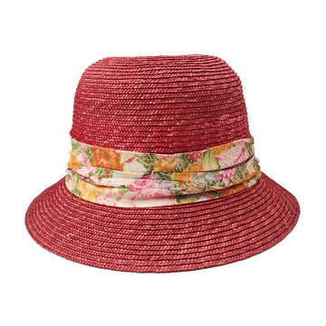 KENZO Korallenrote Raffia-Hut 138318429