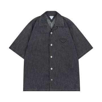 Bottega Veneta Rinse Indigo Straight Denim Shirt 833877 V5SN0 4245 138334174