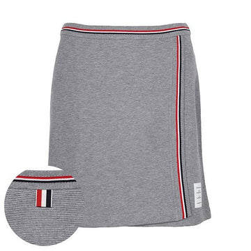 Thom Browne Light Gray Waffle Mini Wrap Skirt FJK141A J0216 055 138372441