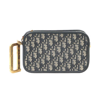 DIOR ブルーオブリークジャカードクエイクゴールドDリングポーチクラッチ/S5700CTZQ 138373450