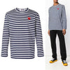 COMME DES GARCONS Navy Rotemblem Border T-Shirt AZ-T010-051 45117977 [P]