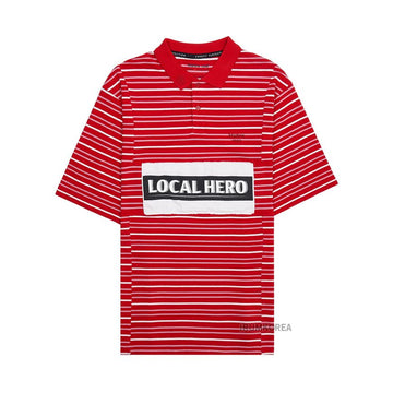 MARTINE ROSE Gestreiftes Poloshirt mit kurzen Ärmeln RED WHITE STRIPE SS25 138381567