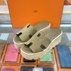 Hermes Eje 30 Sandals Suede 37 Khaki 232150 138417858 [P]