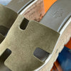 Hermes Eje 30 Sandals Suede 37 Khaki 232150 138417858 [P]