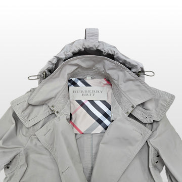 Burberry Brit Hooded Taffeta Balmoral Trench Coat FR 44 KR 88 2XL 138427934