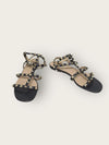 Valentino Black Rockstud Strap Flat Sandals 138430137 [P]