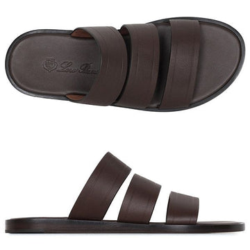 LORO PIANA Dunkelmocha Naha Slide Sandalen H0JF 138430575