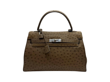COLOMBO Ostrich Tote Bag Silver 138467042