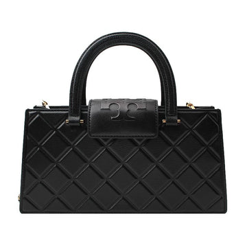 TORY BURCH トリーバーチ ブラック キルティング エンボス レザー トート兼クロスボディバッグ 138468667