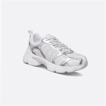 Dior Chrono Sneakers White Mesh Silver 138530804 [P]