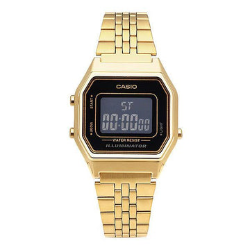 CASIO デジタルスクエアビンテージレトロユニセックスメタルウォッチ LA680WGA-1BDF 145432161