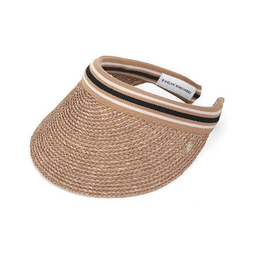 HELEN KAMINSKI Bianca Nuga Schwarz Streifen Visier Sonnenhut HAT50265 144699378