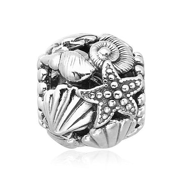 PANDORA スターフィッシュ、シェル＆ハートオープンワークシルバーチャーム 798950C00 149323958 [P]