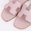 Hermes Light Pink Oran 37.5 Women's Slippers 138619531 [P]