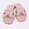 Hermes Light Pink Oran 37.5 Women's Slippers 138619531 [P]
