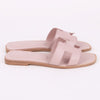 Hermes Light Pink Oran 37.5 Women's Slippers 138619531 [P]