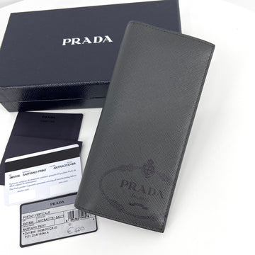 Prada Saffiano Logo Long Wallet Gray 2MV836 138673903