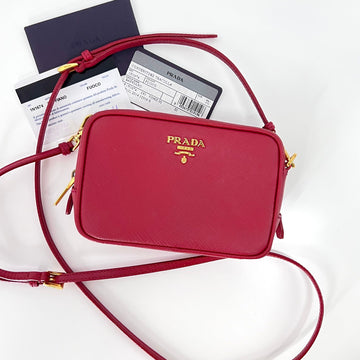 PRADA Saffiano Mini-Crossbody Bag Rot 1N1674 138673934