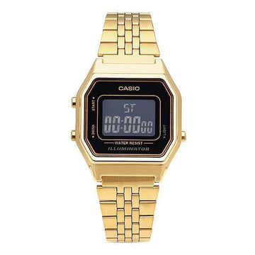 CASIO Digitale quadratische Vintage Retro Unisex Metallarmbanduhr LA680WGA-1BDF 145432161 [P]