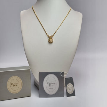 Dior CD Logo Ribbon Stone Necklace 505-57 138704879