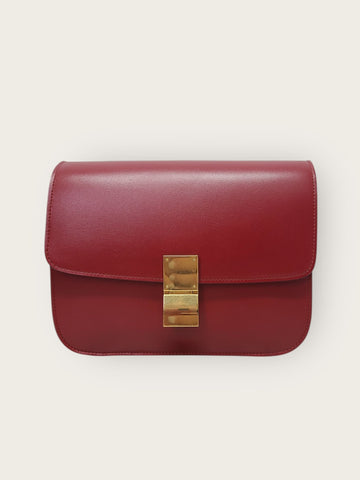 Celine Red Classic Box Bag Medium 138751465