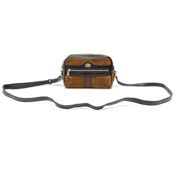Gucci 517350 Brown Suede Black Patent Leather WEB Ophidia Mini Crossbody 36508GU 138851505