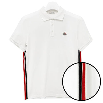 Moncler Men's Logo Patch Striped Cotton Pique Polo T-Shirt 132955553