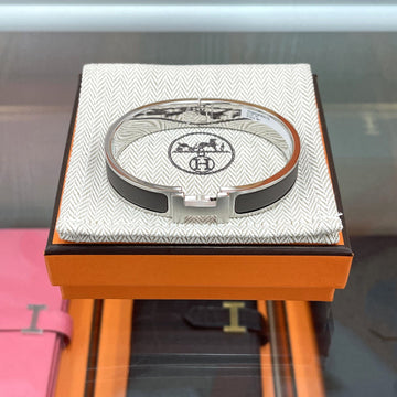 Hermes Click H Bracelet T5 Charcoal Matte Silver 703203FB 138856362