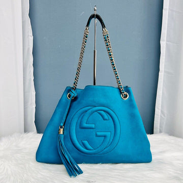 GUCCI Suede SoHo Ketten Schultertasche 308982 138856789