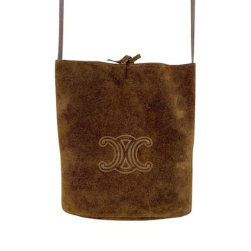 Celine Triomphe Embossed Suede Calfskin Bucket Bag Brown 194953FGU 19BR 138314994