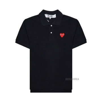 COMME DES GARCONS T006 051 SCHWARZ SS25 Unisex Rot Herz Polo T-Shirt 138891777