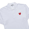 Comme Des Garcons White SS25 Unisex Red Heart Polo T-Shirt 138891778 [P]